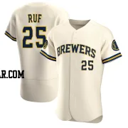 Darin Ruf Men's Milwaukee Brewers Cream Authentic Home Jersey