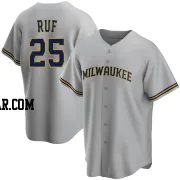 Darin Ruf Men's Milwaukee Brewers Gray Replica Road Jersey