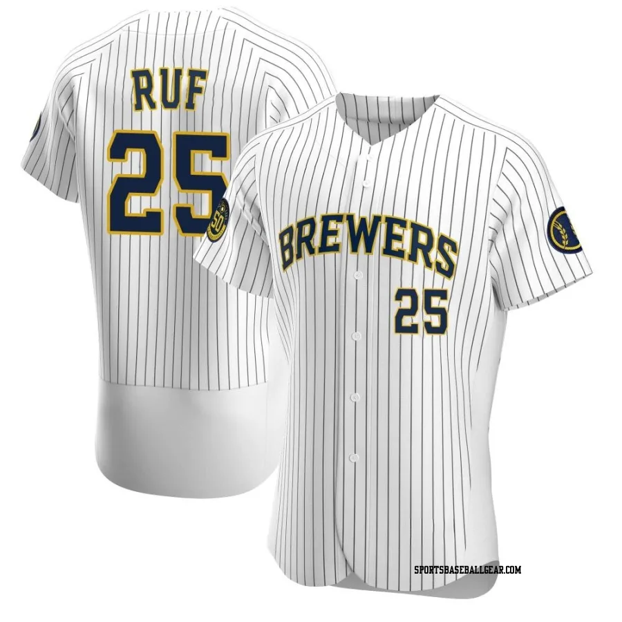 Darin Ruf Men's Milwaukee Brewers White Authentic Alternate Jersey