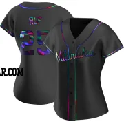 Darin Ruf Women's Milwaukee Brewers Black Holographic Replica Alternate Jersey