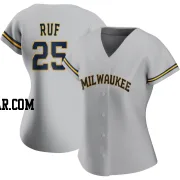 Darin Ruf Women's Milwaukee Brewers Gray Authentic Road Jersey