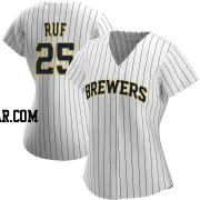 Darin Ruf Women's Milwaukee Brewers White/Navy Authentic Alternate Jersey