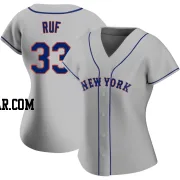 Darin Ruf Women's New York Mets Gray Authentic Road Jersey