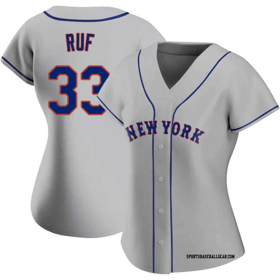 Darin Ruf Women's New York Mets Gray Authentic Road Jersey