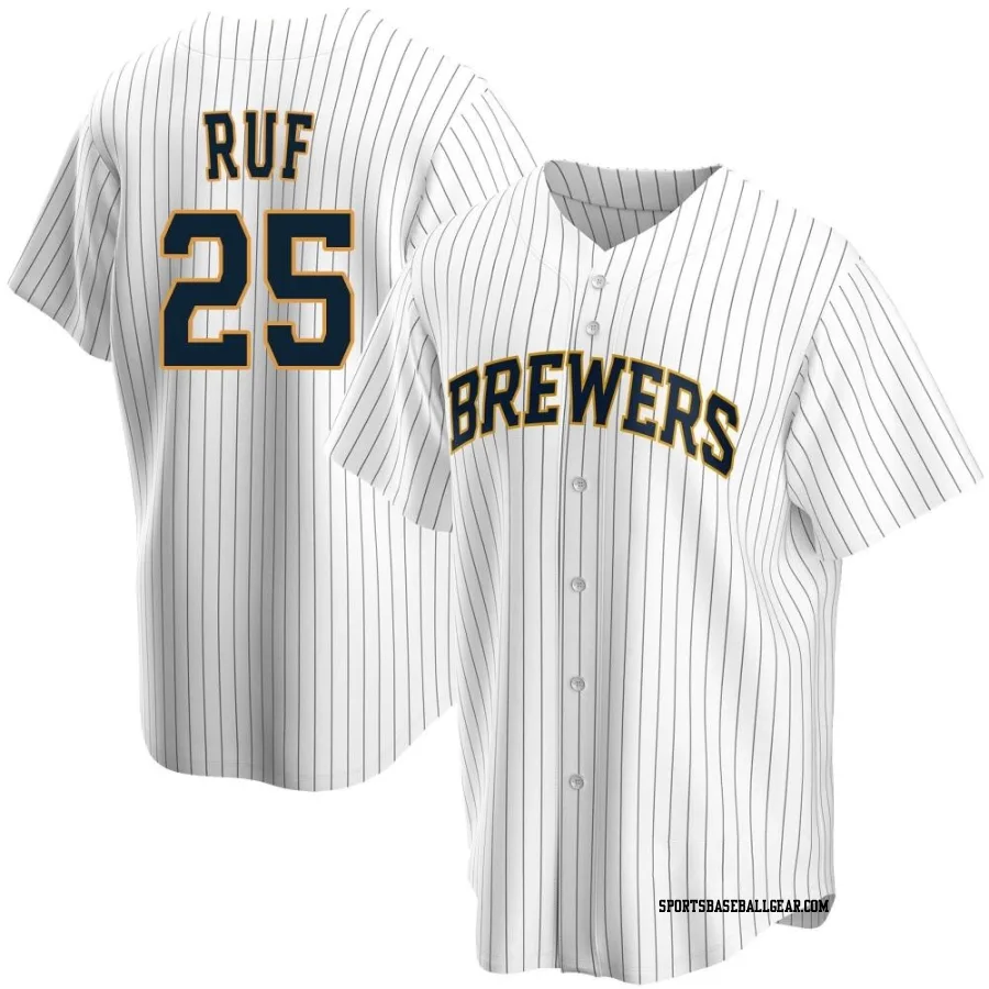 Darin Ruf Youth Milwaukee Brewers White Replica Home Jersey