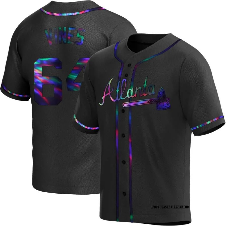 Darius Vines Men's Atlanta Braves Black Holographic Replica Alternate Jersey