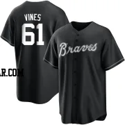 Darius Vines Men's Atlanta Braves Black/White Replica Jersey