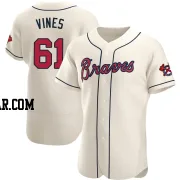 Darius Vines Men's Atlanta Braves Cream Authentic Alternate Jersey