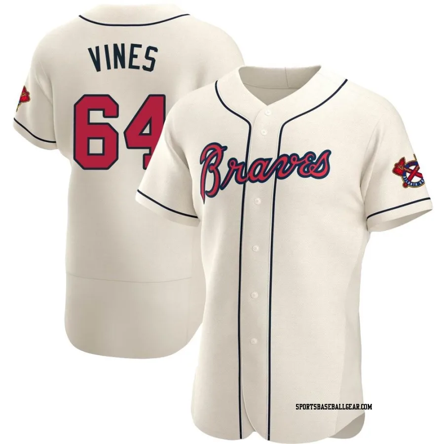 Darius Vines Men's Atlanta Braves Cream Authentic Alternate Jersey