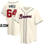 Darius Vines Men's Atlanta Braves Cream Replica Alternate Jersey