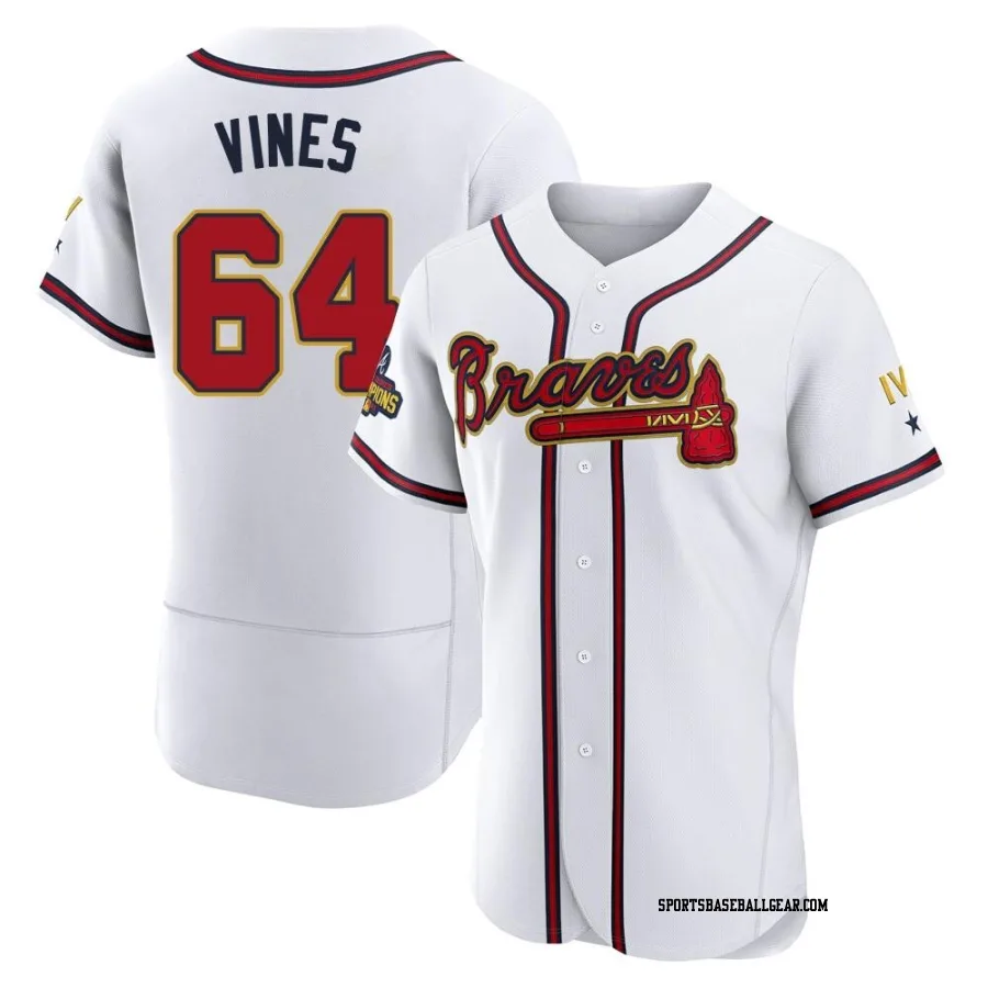 Darius Vines Men's Atlanta Braves Gold Authentic White 2022 Program Jersey