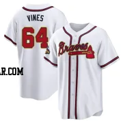 Darius Vines Men's Atlanta Braves Gold Replica White 2022 Program Jersey