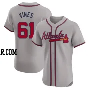 Darius Vines Men's Atlanta Braves Gray Elite Road Jersey