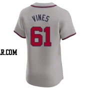 Darius Vines Men's Atlanta Braves Gray Elite Road Jersey