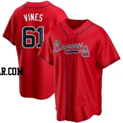 Darius Vines Men's Atlanta Braves Red Replica Alternate Jersey