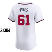 Darius Vines Men's Atlanta Braves White Elite Home Jersey