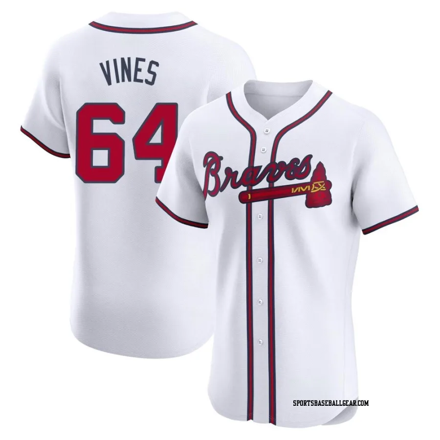 Darius Vines Men's Atlanta Braves White Elite Home Jersey