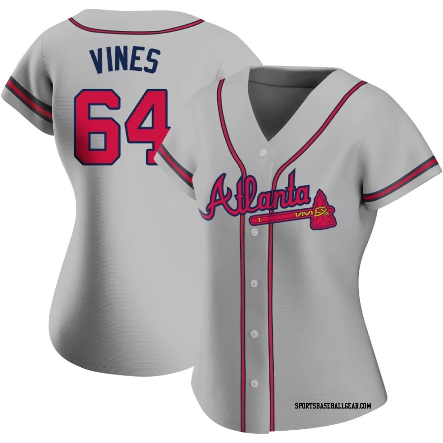 Darius Vines Women's Atlanta Braves Gray Authentic Road Jersey