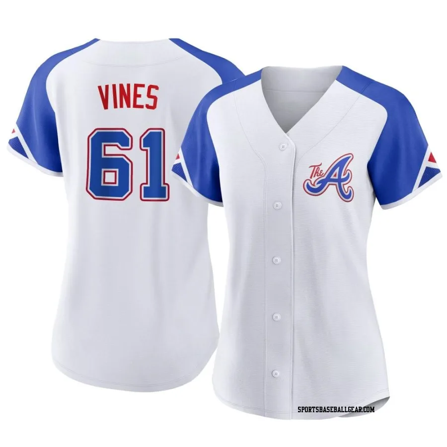 Darius Vines Women's Atlanta Braves White Authentic 2023 City Connect Jersey