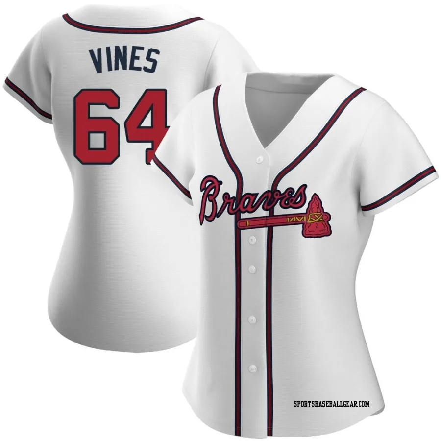 Darius Vines Women's Atlanta Braves White Authentic Home Jersey