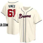 Darius Vines Youth Atlanta Braves Cream Replica Alternate Jersey