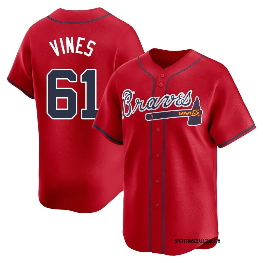 Darius Vines Youth Atlanta Braves Red Limited Alternate Jersey