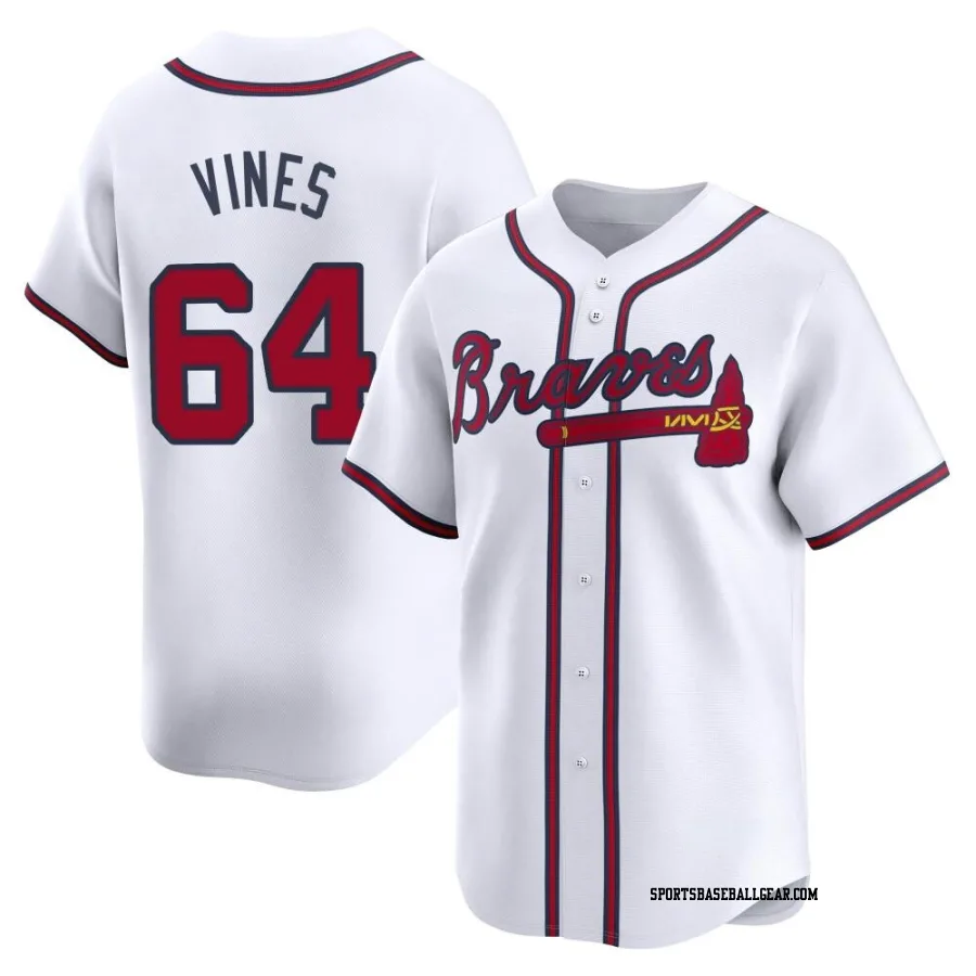 Darius Vines Youth Atlanta Braves White Limited Home Jersey