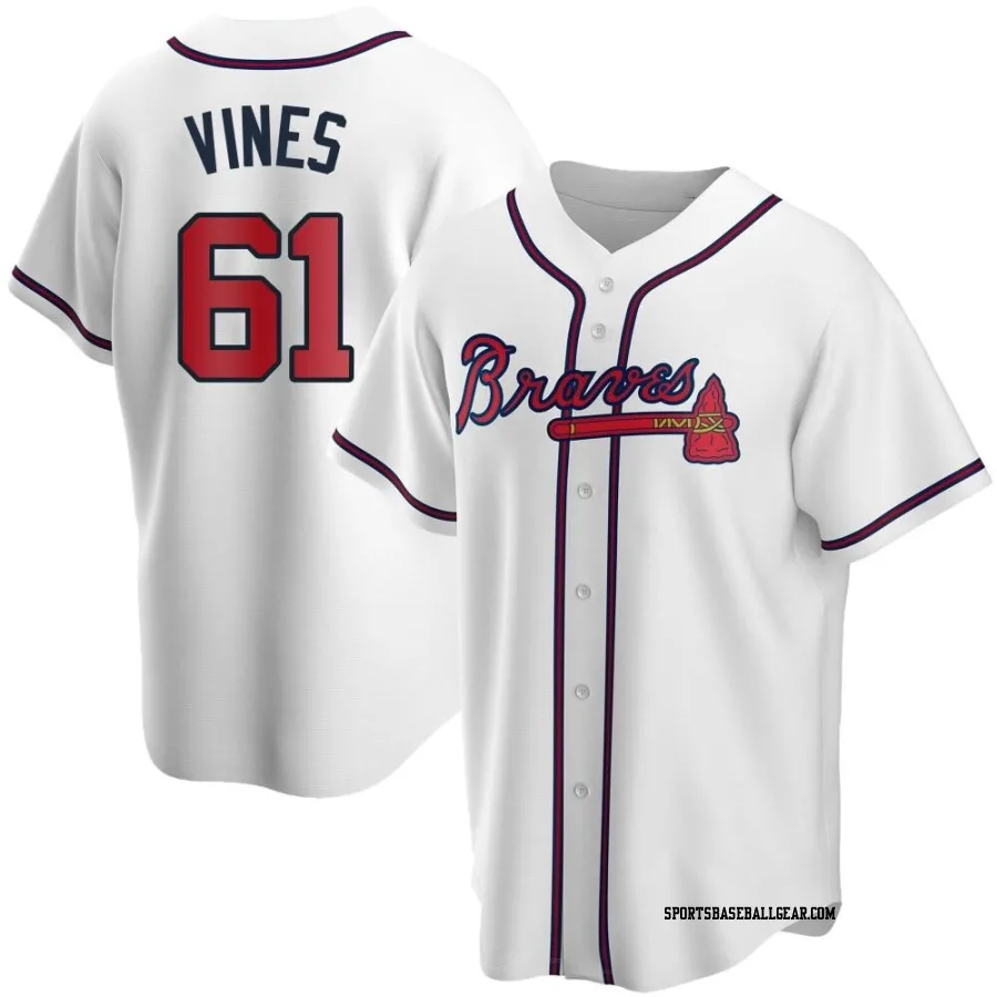 Darius Vines Youth Atlanta Braves White Replica Home Jersey