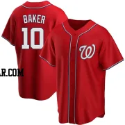 Darren Baker Men's Washington Nationals Red Replica Alternate Jersey