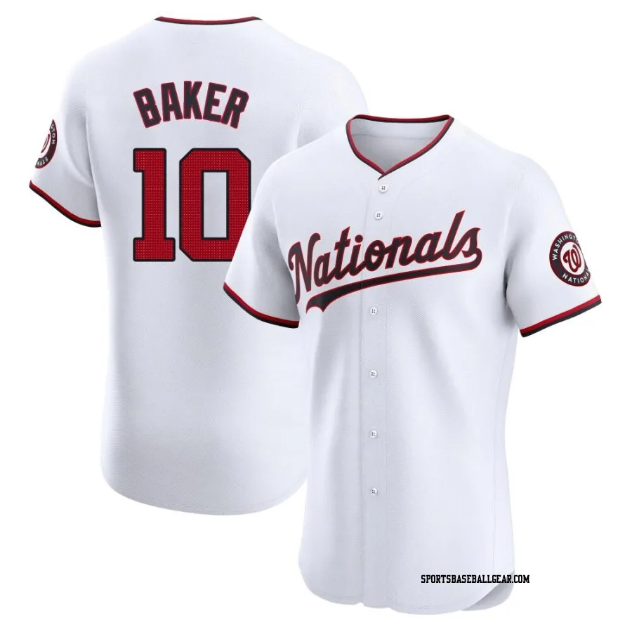 Darren Baker Men's Washington Nationals White Elite Home Jersey