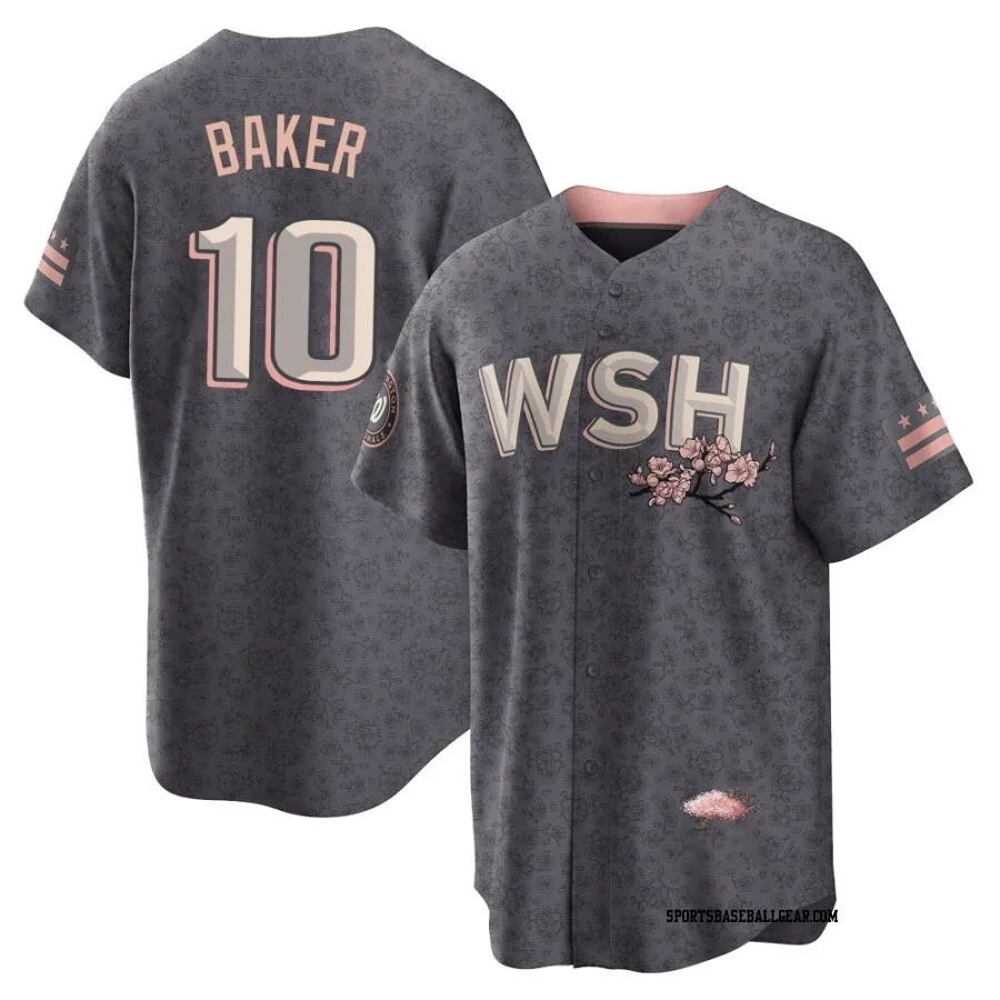 Darren Baker Youth Washington Nationals Gray Replica 2022 City Connect Jersey