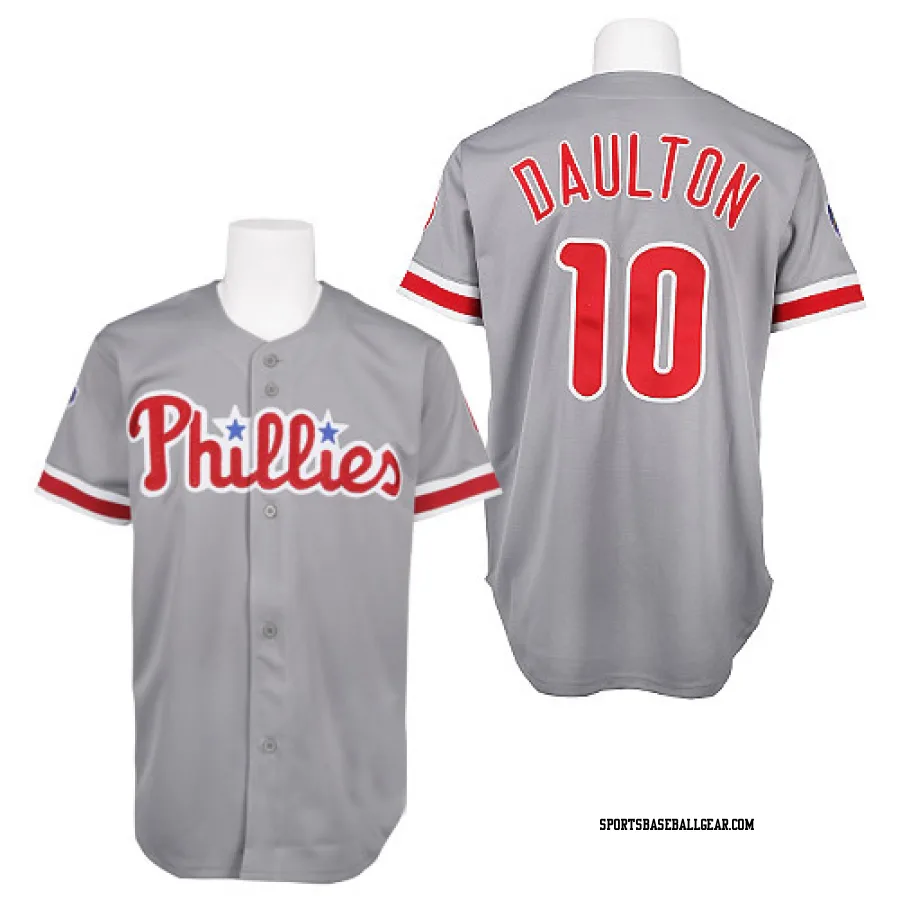 Darren Daulton Men's Philadelphia Phillies Grey Replica Throwback Jersey