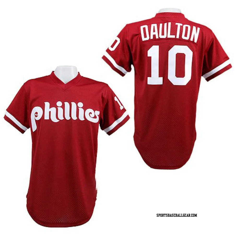 Darren Daulton Men's Philadelphia Phillies Red Authentic 1991 Throwback Jersey