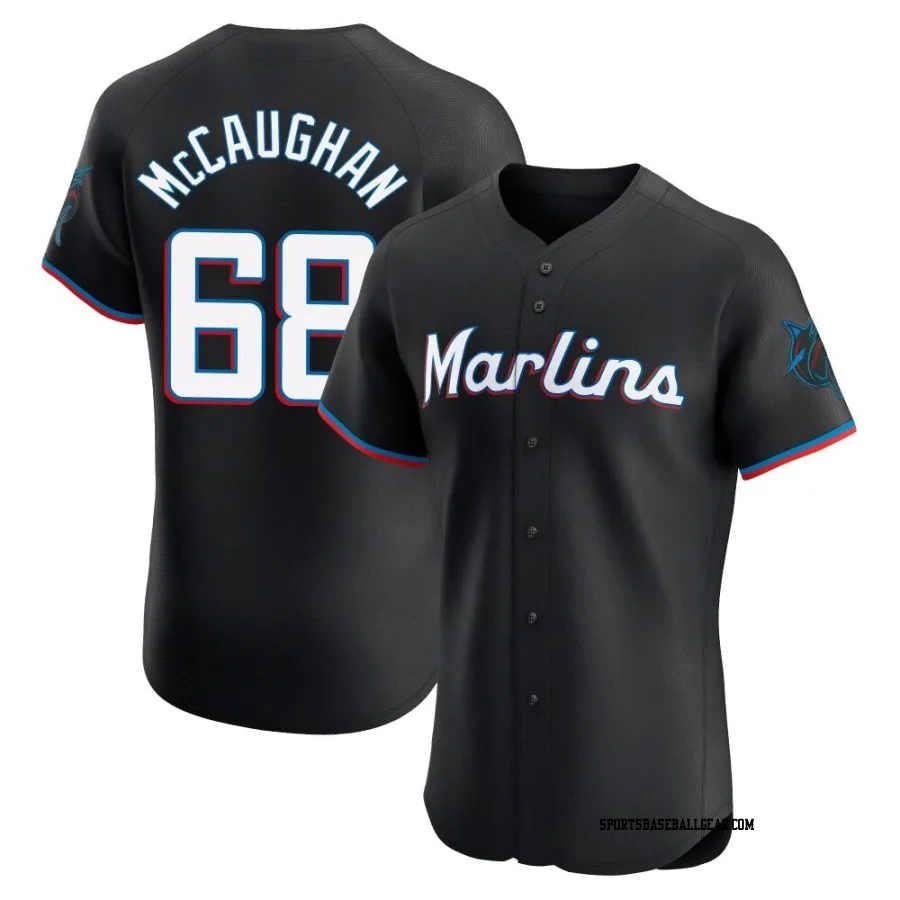 Darren McCaughan Men's Miami Marlins Black Elite Alternate Vapor Premier Jersey