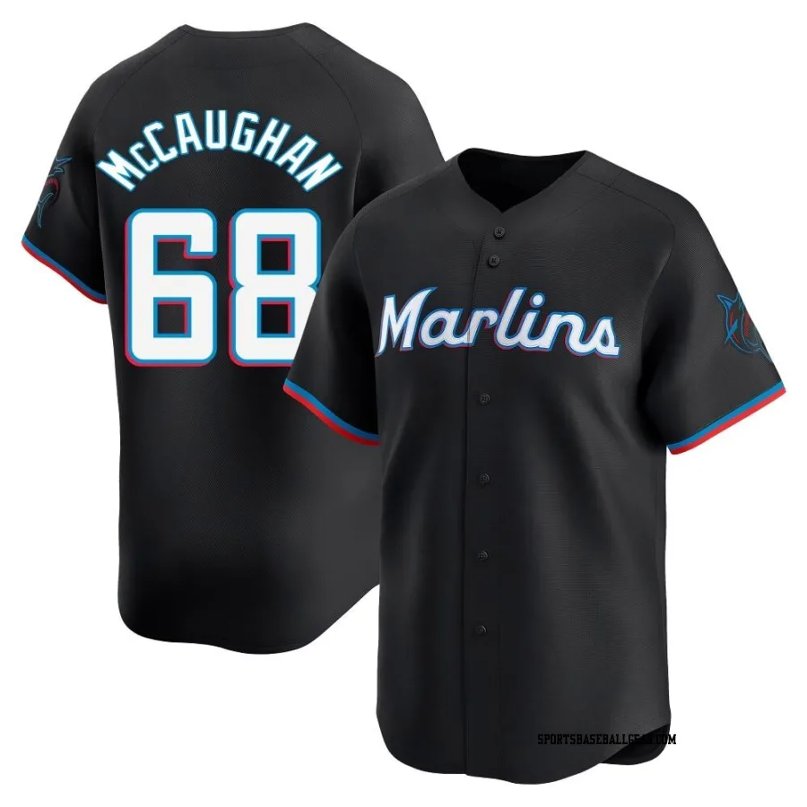 Darren McCaughan Men's Miami Marlins Black Limited Alternate Jersey