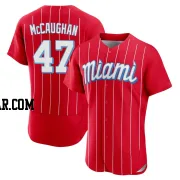 Darren McCaughan Men's Miami Marlins Red Authentic 2021 City Connect Jersey