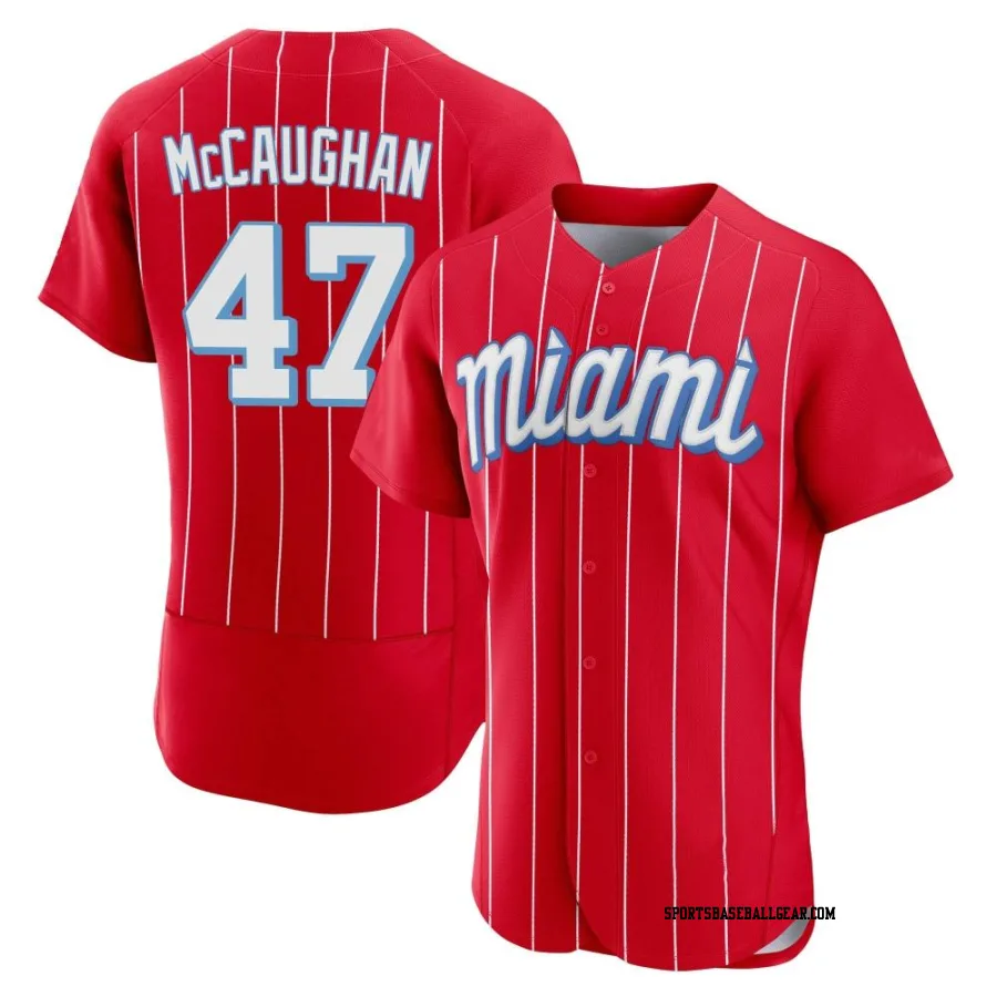 Darren McCaughan Men's Miami Marlins Red Authentic 2021 City Connect Jersey