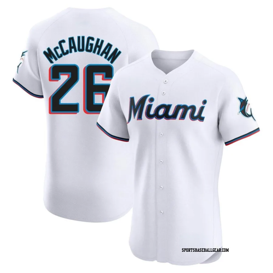 Darren McCaughan Men's Miami Marlins White Elite Home Jersey