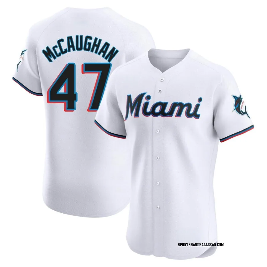 Darren McCaughan Men's Miami Marlins White Elite Home Jersey