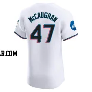 Darren McCaughan Men's Miami Marlins White Elite Home Patch Jersey