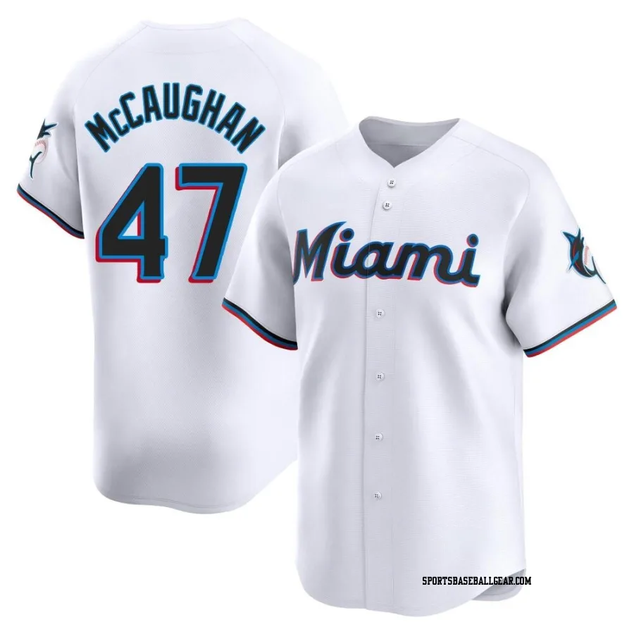 Darren McCaughan Men's Miami Marlins White Limited Home Jersey