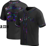 Darren McCaughan Men's Seattle Mariners Black Holographic Replica Alternate Jersey