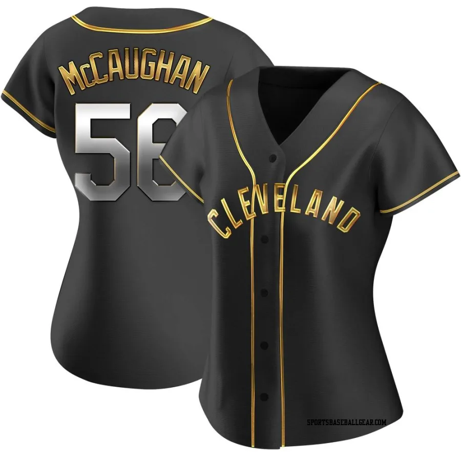 Darren McCaughan Women's Cleveland Guardians Black Golden Replica Alternate Jersey