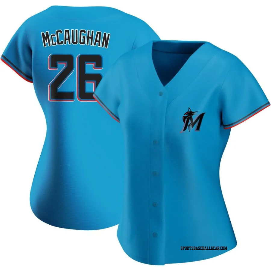 Darren McCaughan Women's Miami Marlins Blue Authentic Alternate Jersey