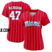 Darren McCaughan Women's Miami Marlins Red Authentic 2021 City Connect Jersey