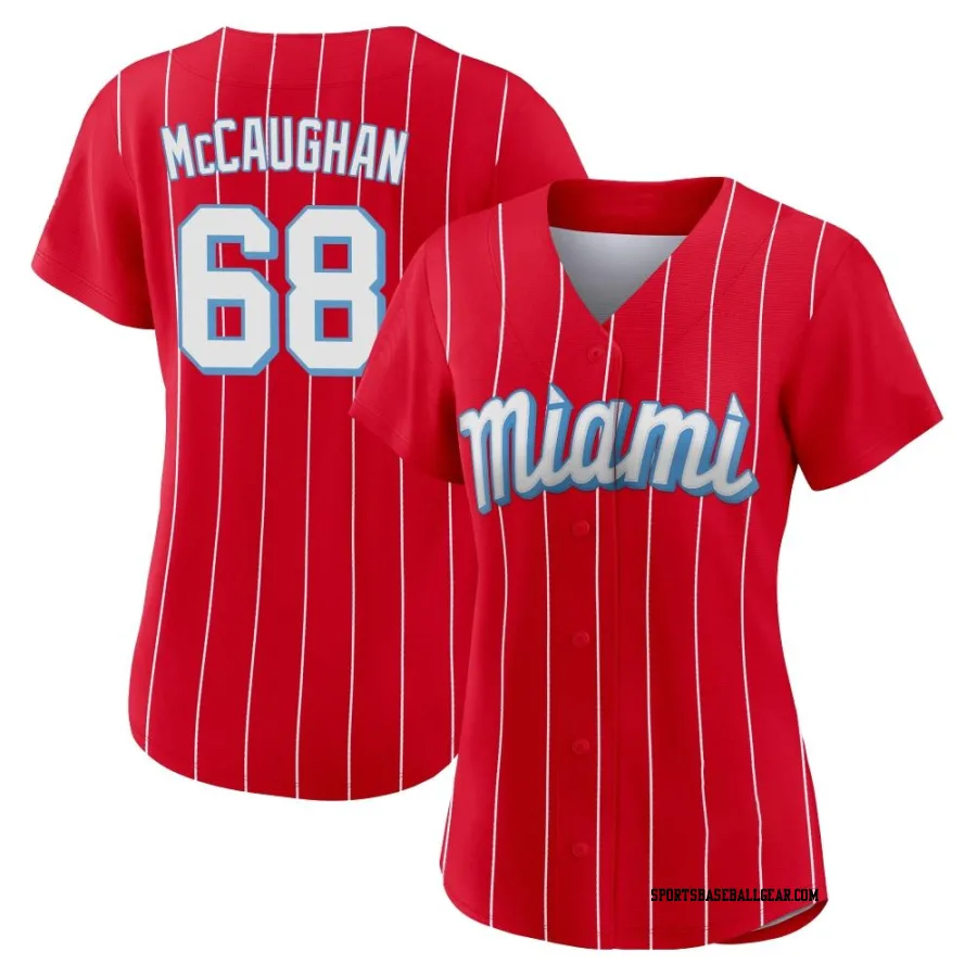 Darren McCaughan Women's Miami Marlins Red Authentic 2021 City Connect Jersey