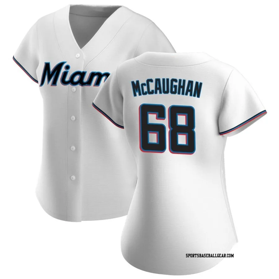 Darren McCaughan Women's Miami Marlins White Authentic Home Jersey