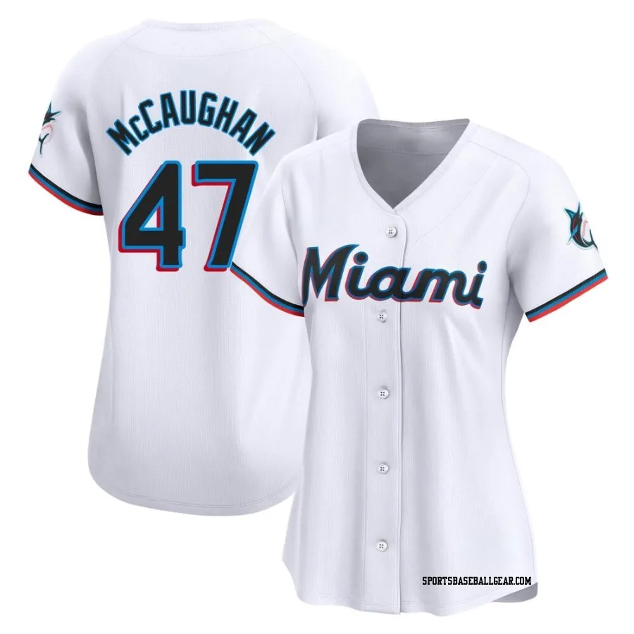 Darren McCaughan Women's Miami Marlins White Limited Home Jersey