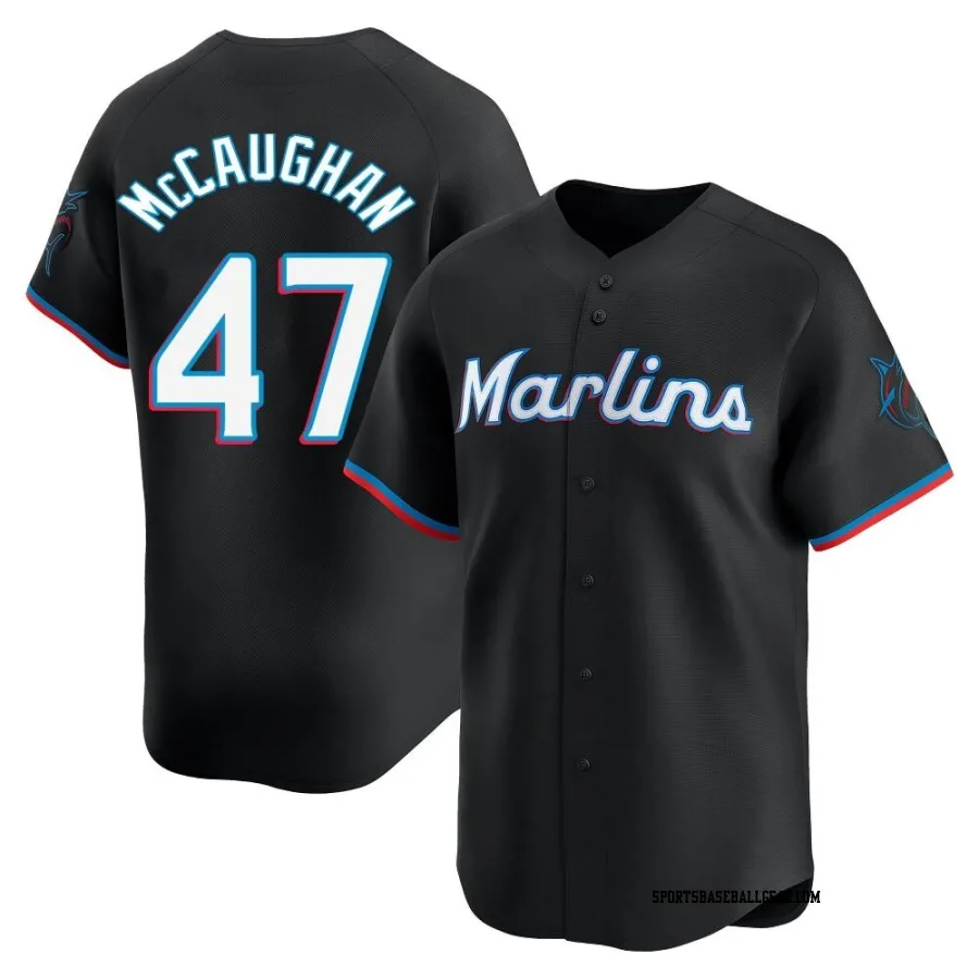 Darren McCaughan Youth Miami Marlins Black Limited Alternate Jersey