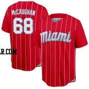 Darren McCaughan Youth Miami Marlins Red Replica 2021 City Connect Jersey